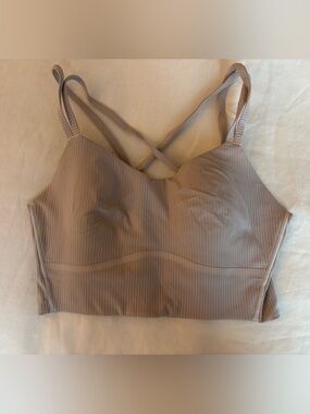 White Lululemon Seamless Ribbed Bralette